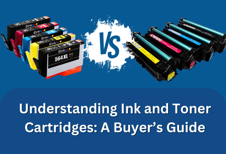 A comparison of ink and toner cartridges, highlighting their differences to help buyers make an informed choice