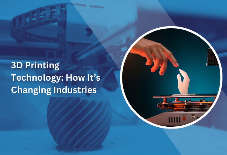 3D printing technology transforming industries: A robotic arm creating a detailed prototype, symbolizing innovation in manufacturing, healthcare, and automotive sectors.