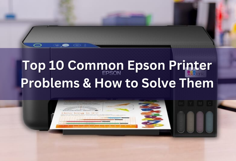 Image showing common Epson printer problems with solutions, highlighting issues like paper jams, connectivity problems, and poor print quality.