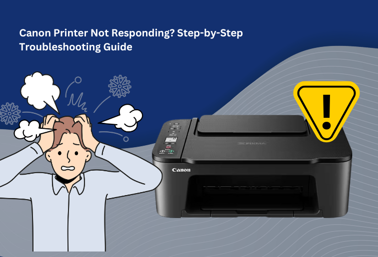 Canon printer not responding error displayed on a computer screen